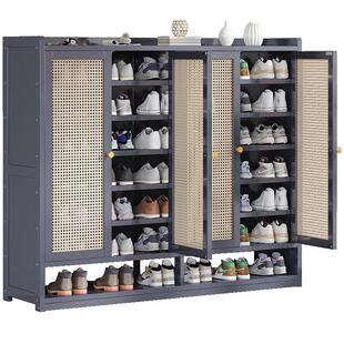 入户鞋柜收纳神器省空间防尘鞋架子家用门口室内好看防尘大容量竹