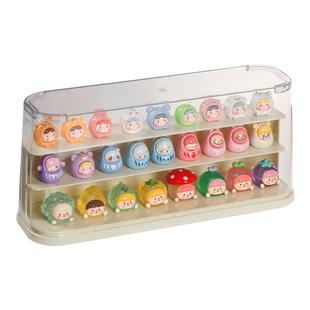 防尘萌粒盲盒收纳盒展示架亚克力透明桌面食玩摆件迷你手办陈列柜
