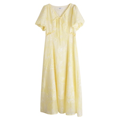 胖mm大码女装韩版提花V领连衣裙