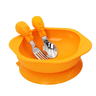 marcus叉勺吸盘碗套装宝宝学吃饭训练勺子一岁婴儿童短柄辅食餐具