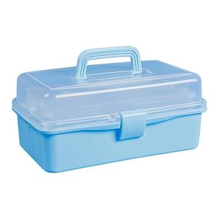 六品堂多功能毛笔书法收纳盒初学者便携套装大容量文房四宝专用美术工具箱小学生手提国画颜料透明收纳盒子