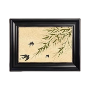 中古风客厅装饰画餐厅卧室墙壁画绿色系花卉竹子宋代美学玄关挂画