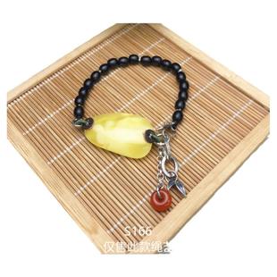 二姐家珠宝定制手工精编绳艺椰蒂女款琥珀蜜蜡手牌手链绳原创设计