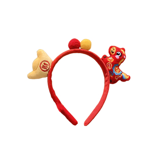 马上有钱红色扭扭棒小马毛绒发箍女可爱卡通头饰洗脸装扮道具头箍