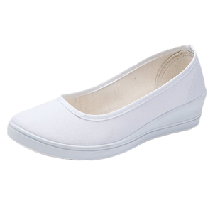 白护士鞋美容院工作舒适老北京布鞋全白小白鞋女防滑单鞋透气夏季