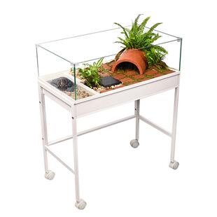 乌龟缸黄缘龟专用饲养缸底排水半水龟大型造景生态缸别墅家用晒台