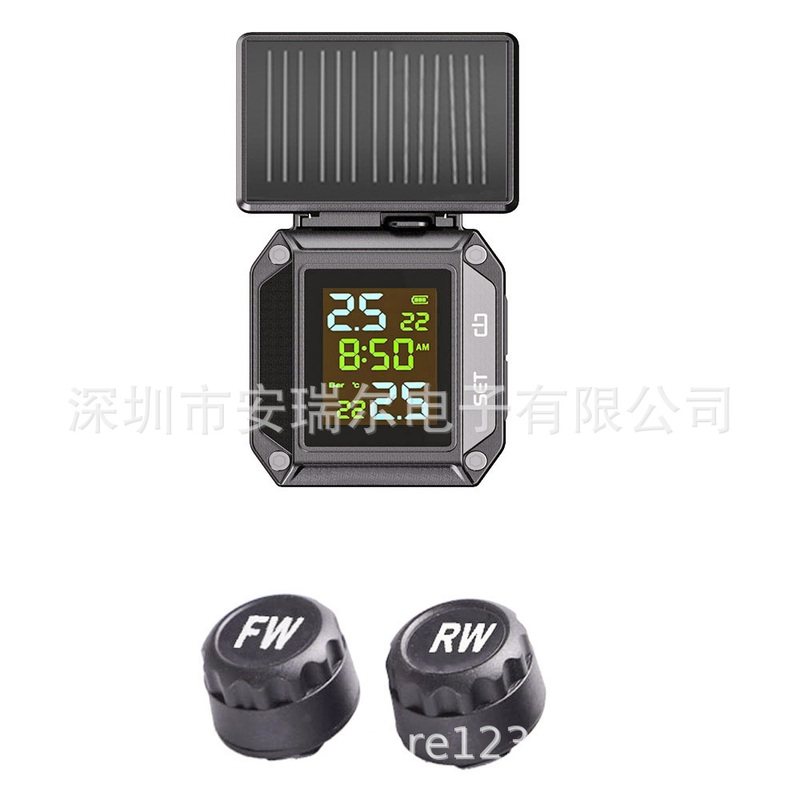 太阳能摩托车胎压监测器机车监测器TPMS压胎压检测器胎无线