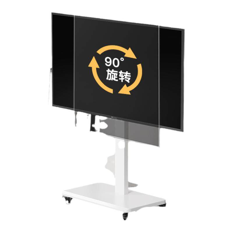 轻奢纯白带插排可移动电视柜支架
