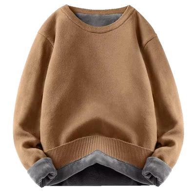 加绒毛衣冬季圆领加厚保暖针织衫