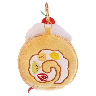 朴坊GLADEE奶油蛋糕卷毛绒化妆收纳零钱包耳机钥匙小包包可爱挂件