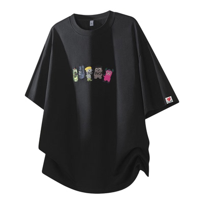 PLAYHEITY男女卡通刺绣短袖T恤