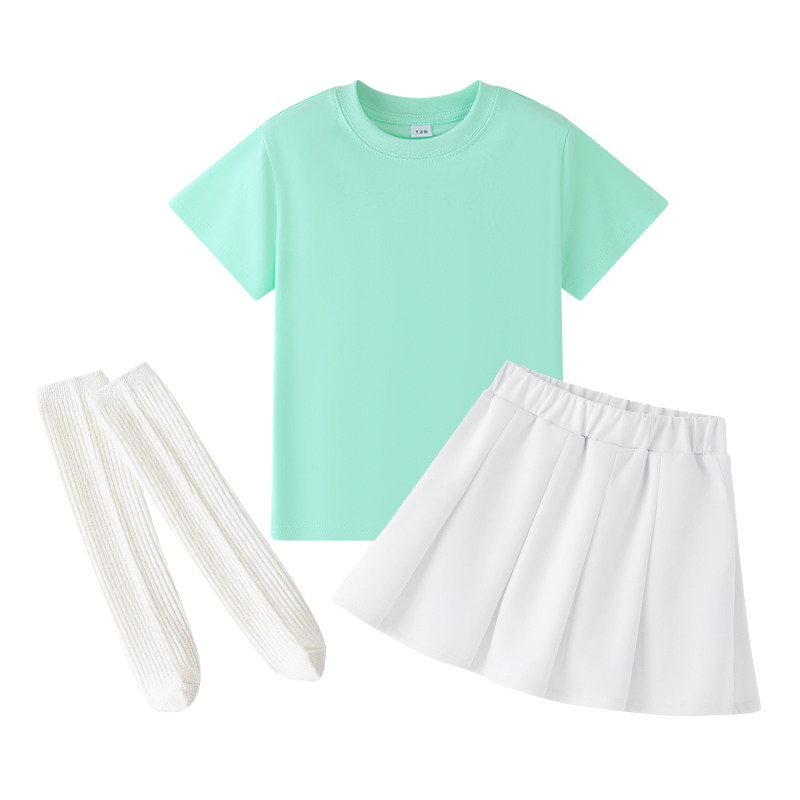 毕业绿色儿童舞蹈演出服幼儿园毕业照服装小学生运动会啦啦队套装