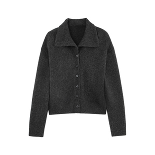 【商场同款】X--MOOM2025冬季新款羊毛混纺沙漏领针织毛衣开衫女