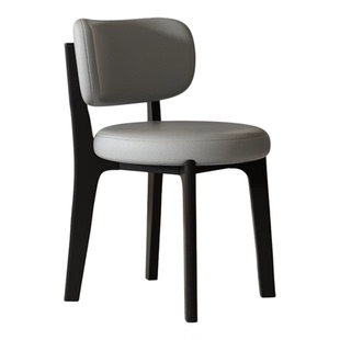 实木餐厅简约现代网红餐椅家用轻奢极简椅子奶油风意式黑白餐桌椅