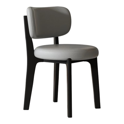 实木餐厅简约现代网红餐椅家用轻奢极简椅子奶油风意式黑白餐桌椅