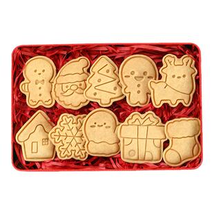 圣诞饼干模具姜饼人糖霜曲奇翻糖烘焙圣诞节老人树屋家用diy材料