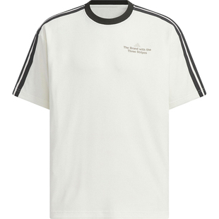 Adidas/阿迪达斯正品LOOSE FIT T-SHIRT男士宽松三条纹短袖KF2472