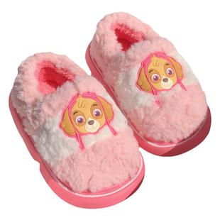 细细条 男童女童毛绒绒鞋可爱汪汪队室内保暖2025儿童棉拖鞋冬季