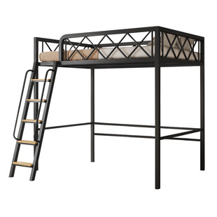 公寓出租屋高架床小户型上铺床铁艺上床下桌复式二楼铁架床阁楼床