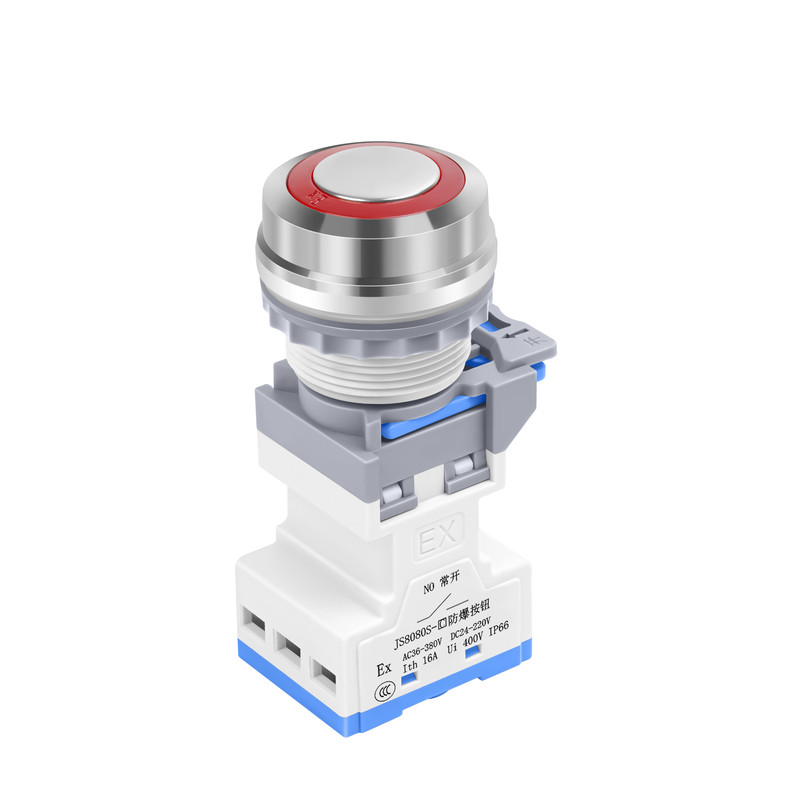 JS8080S-C带灯防爆防尘防腐控制按钮塑料开孔30mm开关一常开常闭