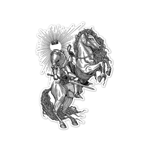 TLP反光车贴 中世纪无头神圣骑士银铠十字军哥特风格防水贴纸