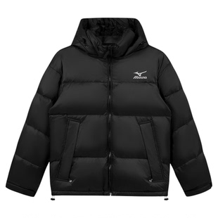 Mizuno美津浓连帽90鸭绒石墨烯蓄热保暖内里防钻绒御寒防风羽绒服