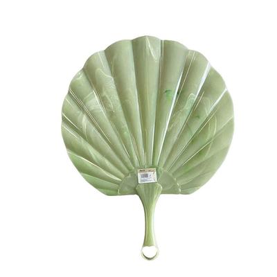 仿玉贝壳扇加大加厚耐用手摇扇