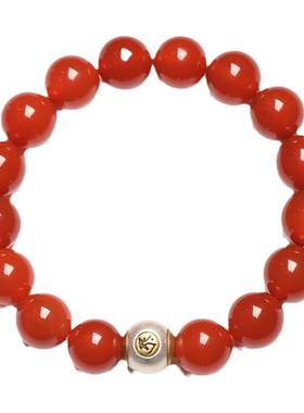 天然红玛瑙银生肖本命佛手链女男