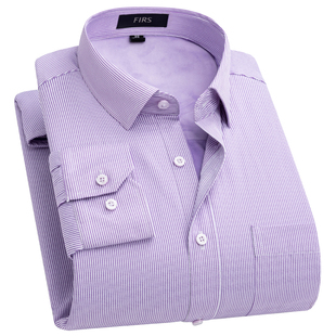 【加绒加厚】杉杉长袖男士衬衫保暖衬衣寸秋冬条纹中老年商务正装