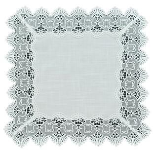 唯米9918简约百搭白色麻棉床头柜盖布方形蕾丝镂空防尘罩套遮盖巾