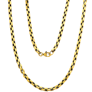 足金麦穗黄金项链男款蛇头包女款链条时尚酷炫黑金显粗款男士项链