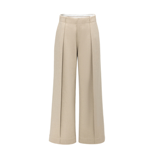 BALIANG「捌樑」 隙'Vane' 羊毛混纺立体褶阔腿休闲裤宽松长裤