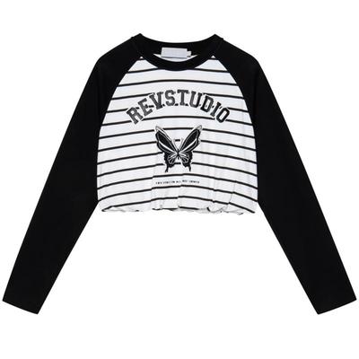 REVAN芮范设计师款复古风插肩袖T恤卫衣