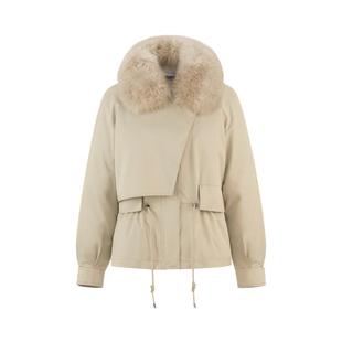 波司登羽绒服女秋季狐狸毛领派克甜酷腰部抽绳外套