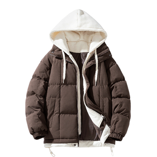 潮牌羽绒棉袄棉衣宽松休闲冬季加厚保暖潮流男女情侣装oversi风格