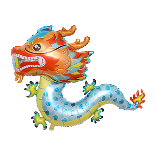 龙年新款龙王飞龙恐龙造型飘空气球龙宝宝中国龙铝箔铝膜热销