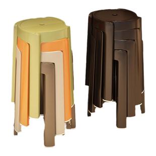 等位椅凳子餐饮商用排队椅塑料可叠放餐厅饭店餐桌椅备用黑色圆凳