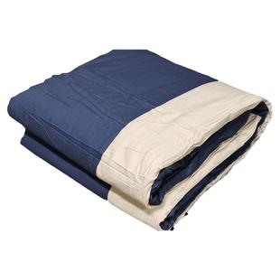 七十年代灰蓝棉花被老式包边被子蓝色冬季传统民居保暖四斤棉花