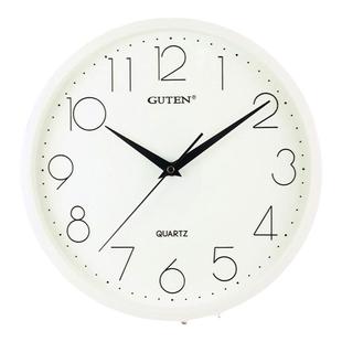 Guten挂钟金钟宝简约时尚静音百搭客厅挂墙卧室高清玻璃镜面挂钟