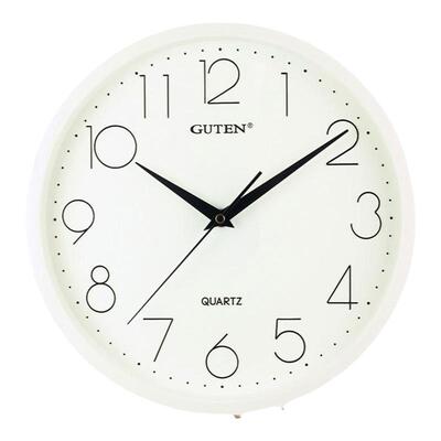 Guten挂钟金钟宝简约时尚静音百搭客厅挂墙卧室高清玻璃镜面挂钟