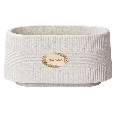 北欧蝴蝶兰专用树脂秸秆花盆长椭圆矮款轻奢仿陶瓷家用套盆盆栽