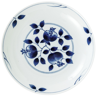 日本进口蓝凛堂石榴陶瓷餐具日式釉下彩饭碗菜盘新款家用盘子深盘