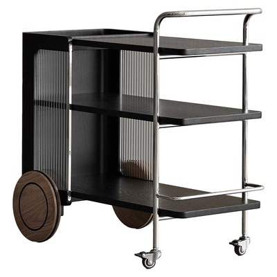 玻璃小推车吧台移动边几原创设计