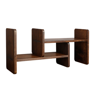 实木置物架收纳桌面咖啡茶具杯子中式多宝阁博古小型木质转角书架