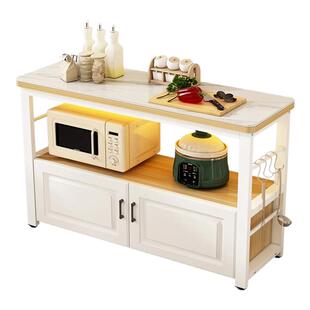 岩板厨房置物架多层收纳架碗柜微波炉碗碟家用落地切菜桌储物橱柜