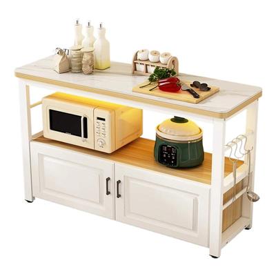 岩板厨房置物架多层收纳架碗柜微波炉碗碟家用落地切菜桌储物橱柜