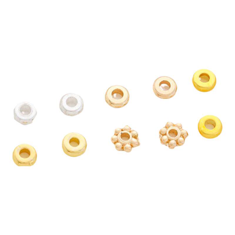 14K包金哑金18K扁平隔片垫片串珠隔珠手工diy手链项链首饰品材料
