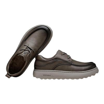 梦特娇男士真皮加绒商务休闲皮鞋