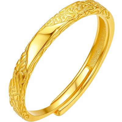 六桂福珠宝925银熔岩戒指