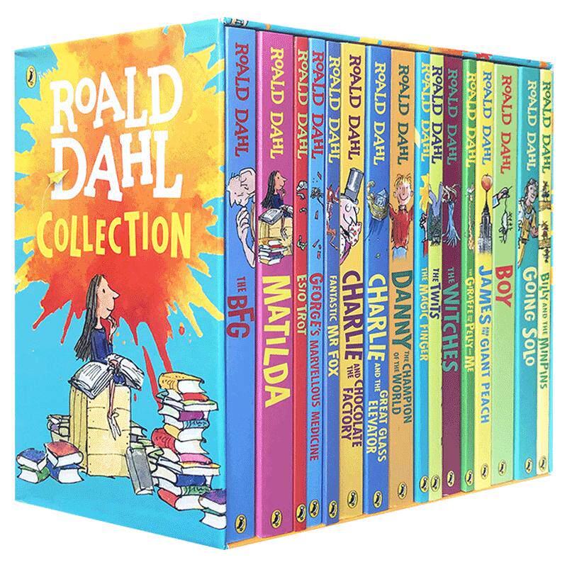 16册套装Roald Dahl罗尔德达尔英文原版读桥梁书BFG查理和巧克力工厂好心眼巨人了不起的狐狸爸爸Fantastic Mr Fox送音频